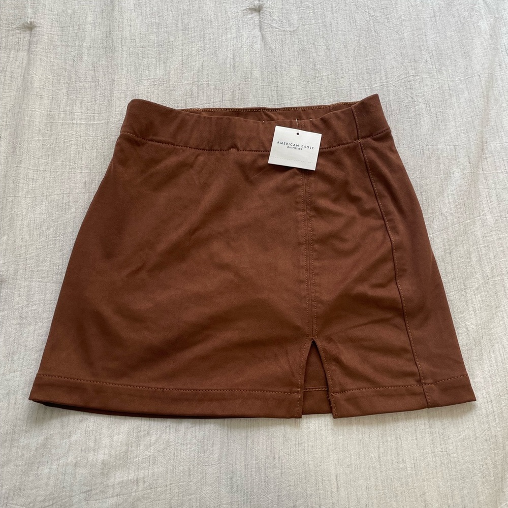 American Eagle Brown Suede Mini Skirt